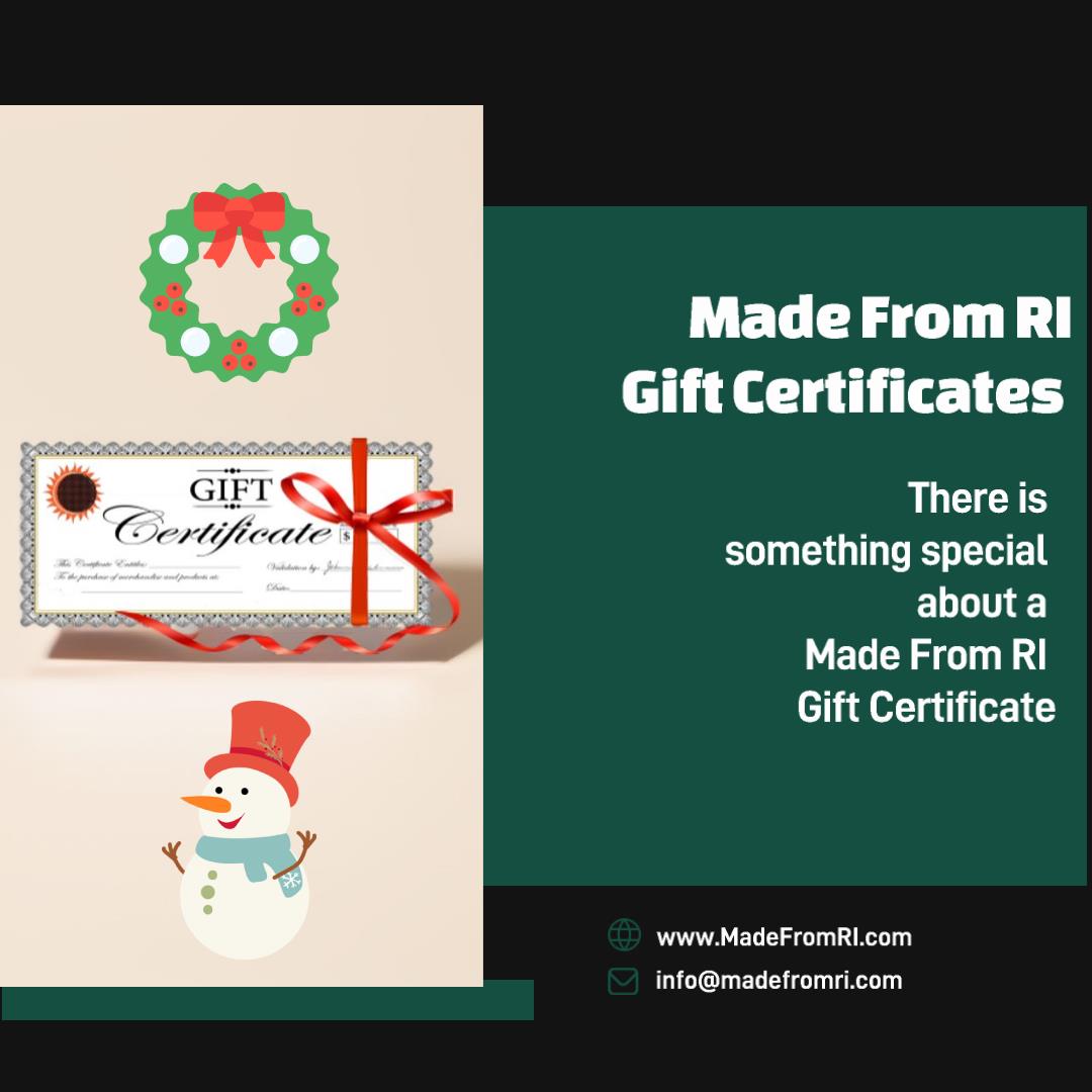 Made From RI Gift Certifcates