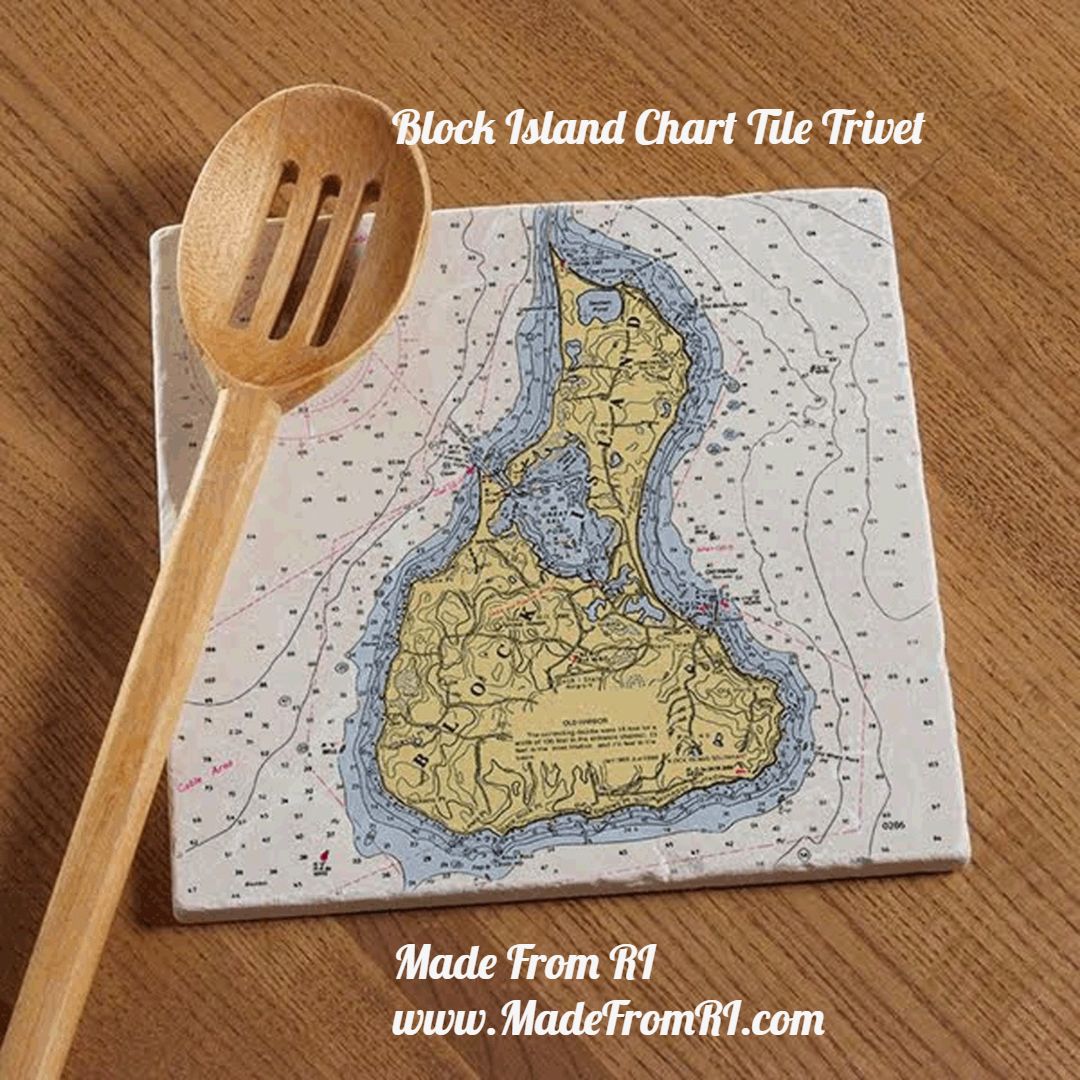 Block Island Chart Tile Trivet
