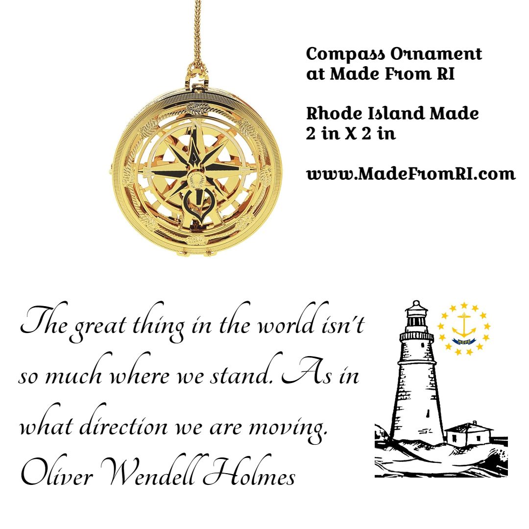 Made From RI Compass Ornament