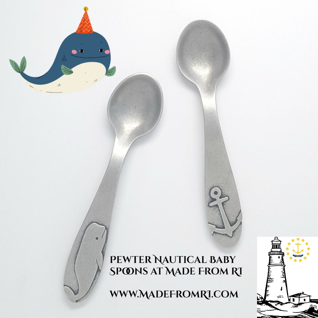 Pewter Nautical Baby Spoons